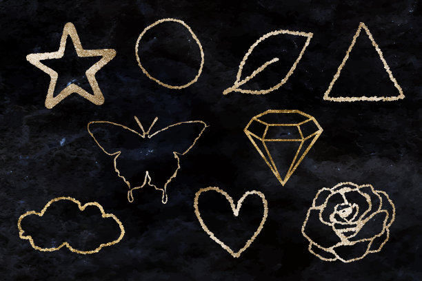 闪烁的金色图标集图片下载