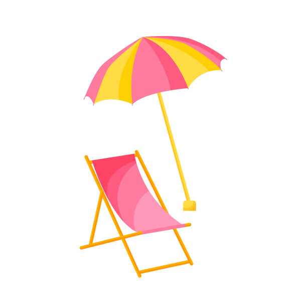 带伞的沙滩椅图片下载