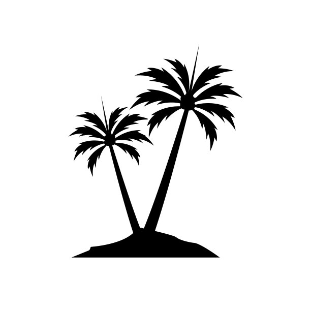 棕榈树夏季标志模板图片下载