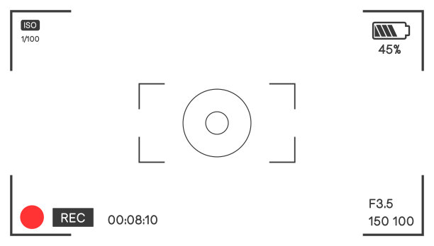 屏幕上的相机聚焦和摄影设置图片下载