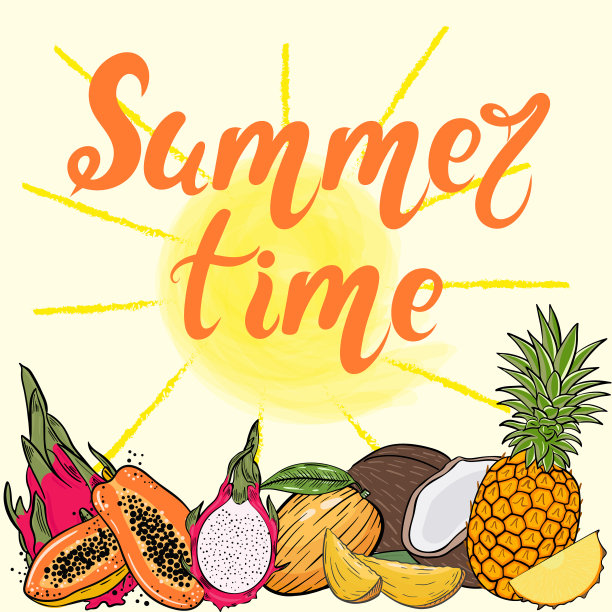 夏天的横幅文字图片下载