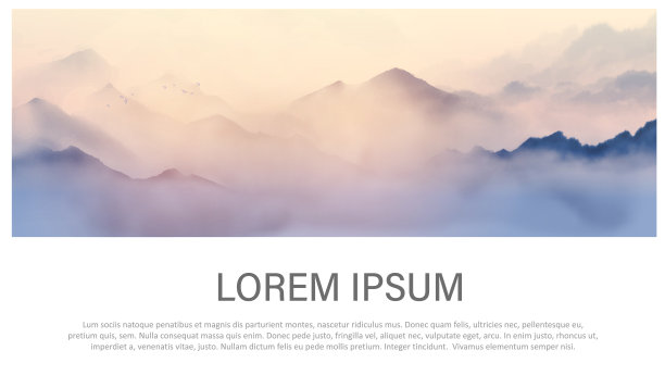 设计模板与雾山和地方为您的文本。传统东方水墨画梅花、梅花、梅花。极简风格图片下载