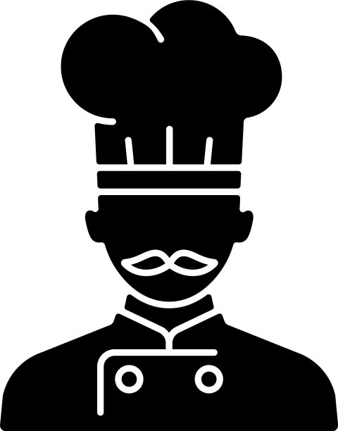 船厨师黑色字形图标图片下载