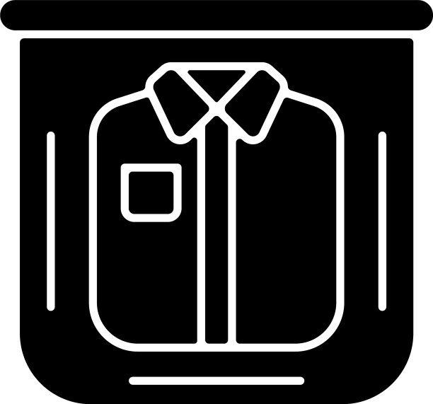 衣服在塑料袋黑色的字形图标图片下载