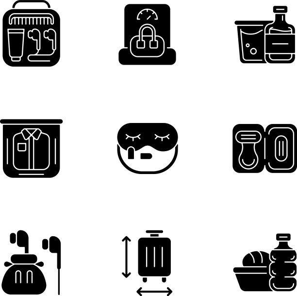 必不可少的旅游包黑色符号图片下载