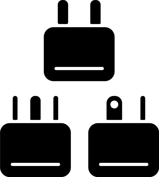 旅行适配器黑色符号图标图片下载