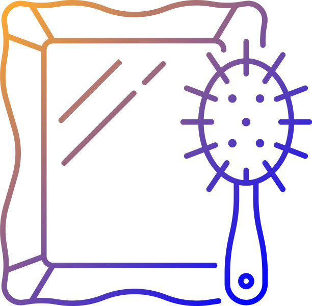 镜面和头发刷渐变线性图标图片下载