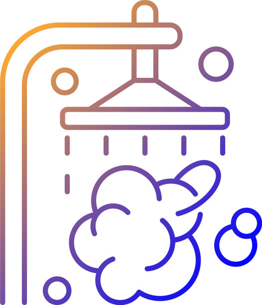 淋浴器渐变线性图标图片下载