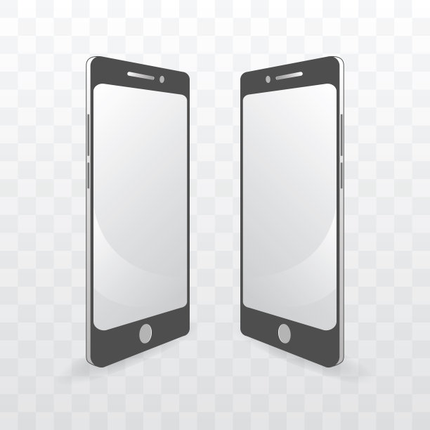 智能手机单色模板矢量插图。图片下载