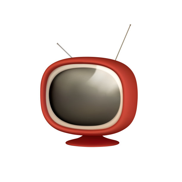 复古旧红色电视视频接收器。图片下载