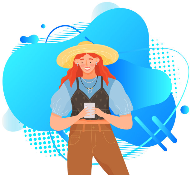 拿着智能手机的女人在抽象的背景下交流。女孩在网上聊天图片下载