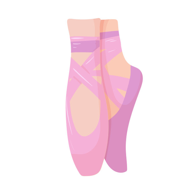 脚上穿尖头鞋。芭蕾舞鞋。矢量插图孤立的白色背景。图片下载