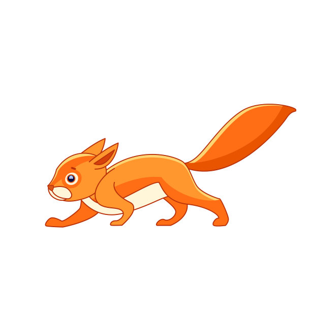 可爱的红松鼠卡通人物甲图片下载