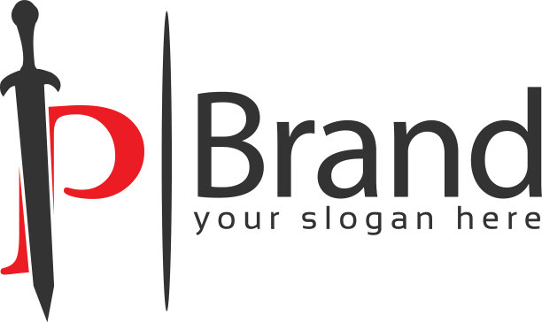 剑的字母p标志在白色图片下载