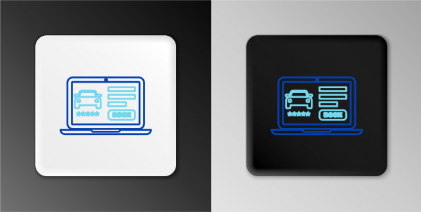 在线汽车共享图标隔离在灰色线上图片下载