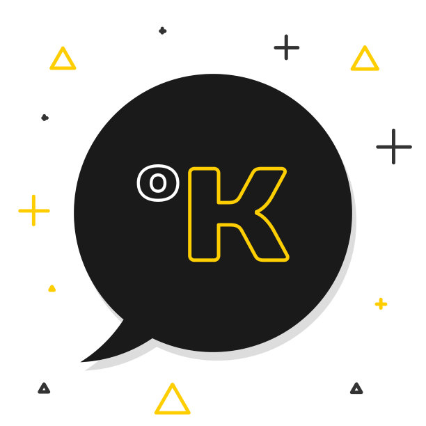 线开尔文图标孤立的白色背景图片下载