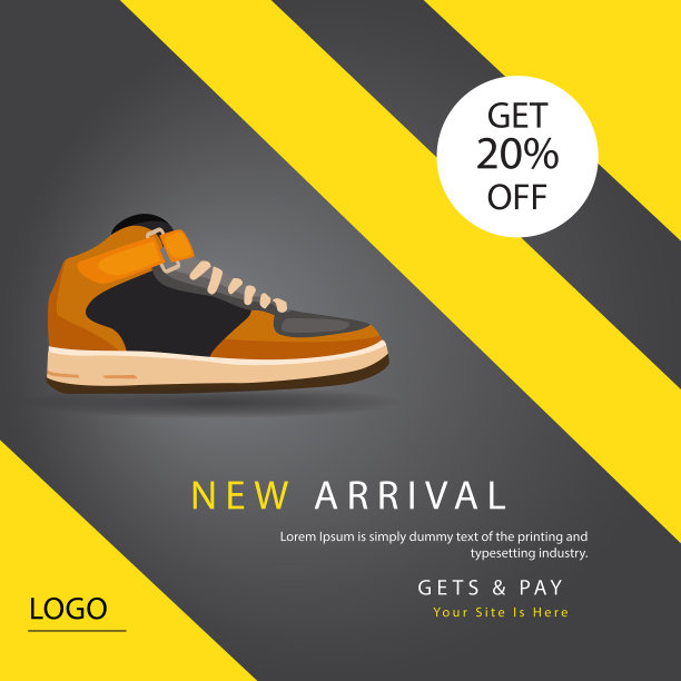 鞋社交媒体横幅贴模板设计图片下载