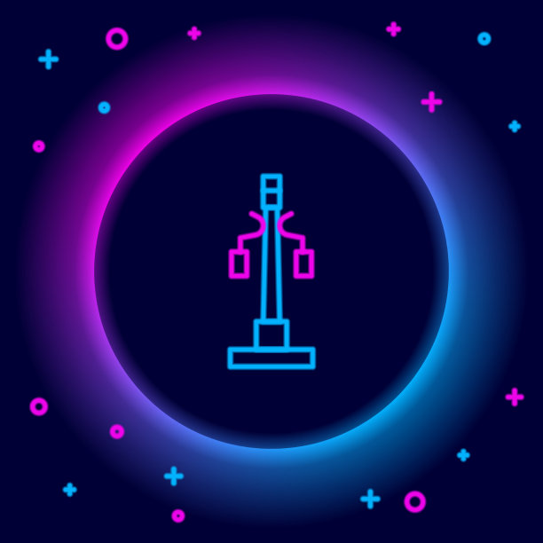 闪烁的霓虹灯线路灯系统图标图片下载