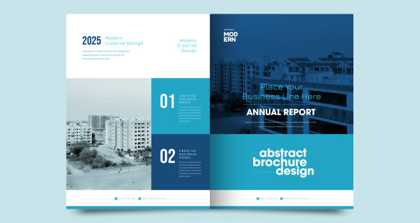 小册子封面设计传单小册子布局空间的照片背景，矢量模板在A4大小图片下载