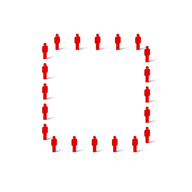 人在人群形状方形棍棒人物图片下载