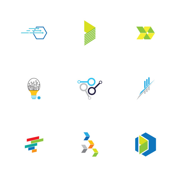 金融科技和现代标志概念设计图片下载