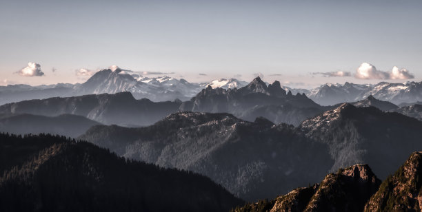 加拿大落基山脉景观的全景图片下载
