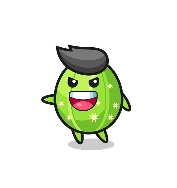 仙人掌卡通很兴奋的摆着姿势图片下载