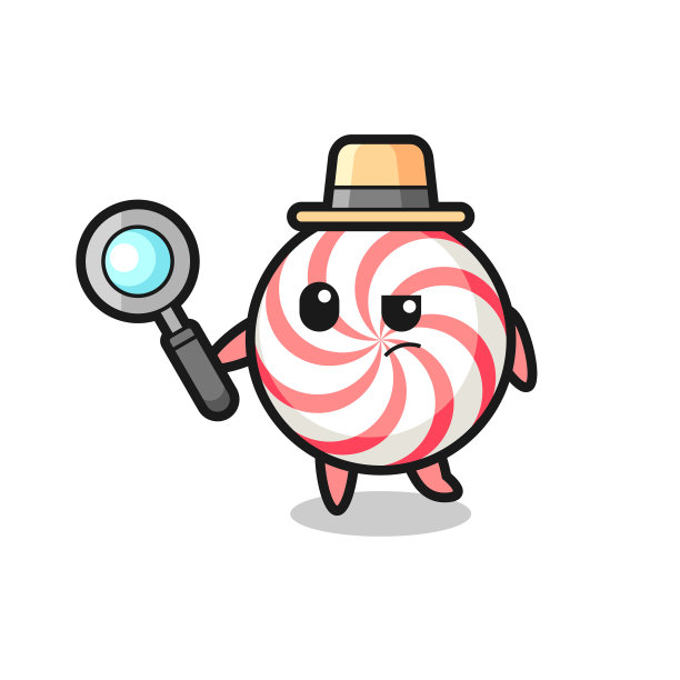 糖果侦探角色正在分析一个案件图片下载