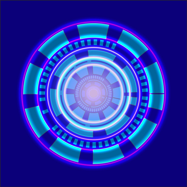 圆形照明霓虹灯抽象背景图片下载