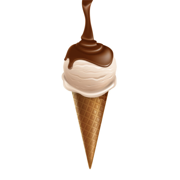 3d现实冰淇淋与巧克力图片下载