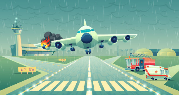 飞机在跑道上紧急着陆图片下载