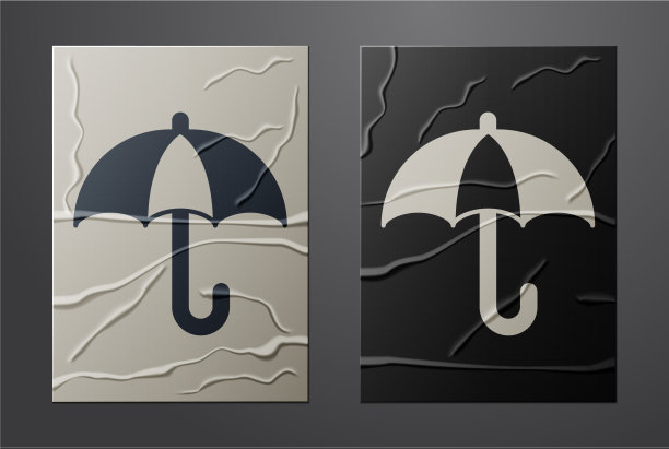 白色经典优雅的开伞图标图片下载