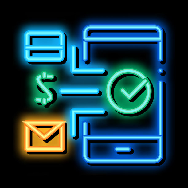 支付电话霓虹灯发光图标图片下载