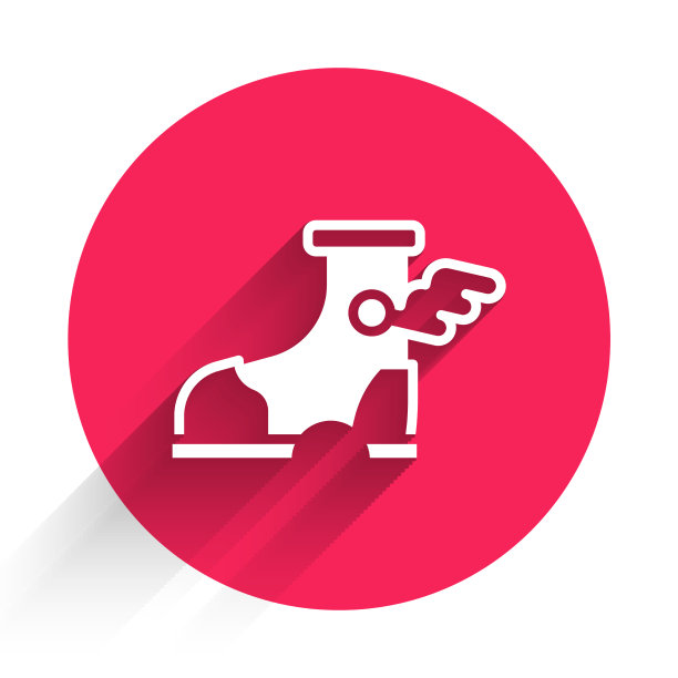 白色爱马仕凉鞋图标孤立与长影子图片下载