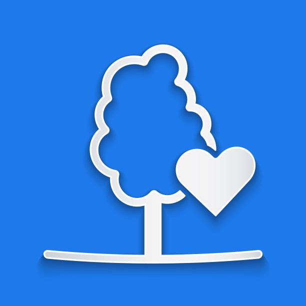 剪纸志愿者队植树图标图片下载