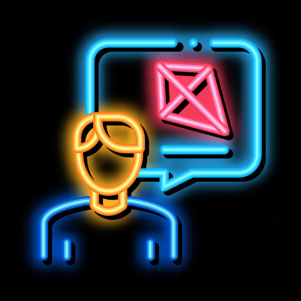 人类渴望放飞霓虹灯发光的风筝图片下载