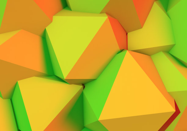 抽象的背景与三维形状和鲜明的颜色图片下载