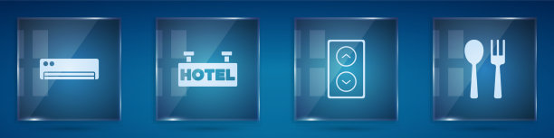 设置空调招牌与文字酒店图片下载