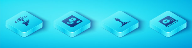 设置等距3d打印机枪和模型图标图片下载