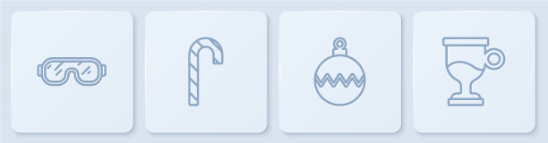 设置线滑雪护目镜圣诞球糖果拐杖图片下载