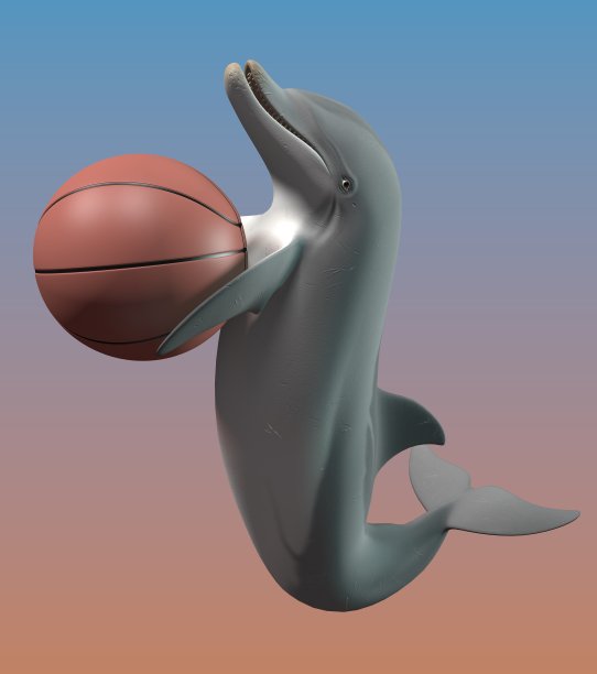 海豚在打篮球图片下载