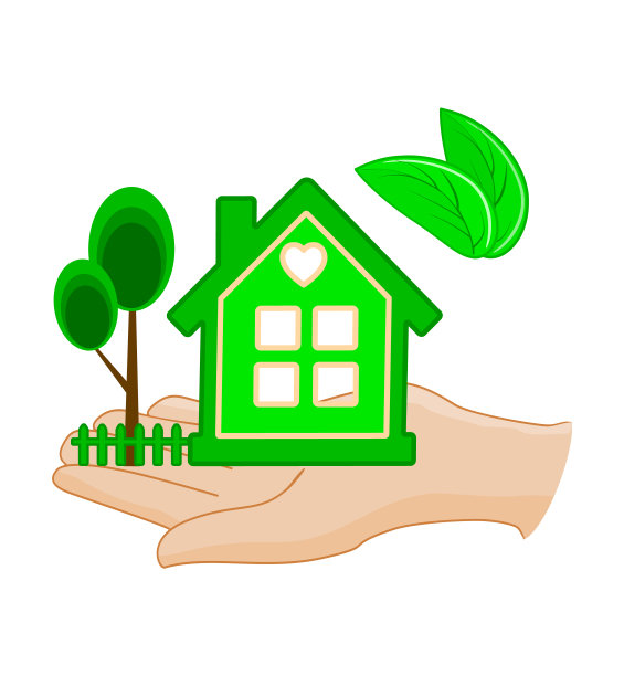 手牵着白色背景上孤立的房子。房地产的报价。图片下载