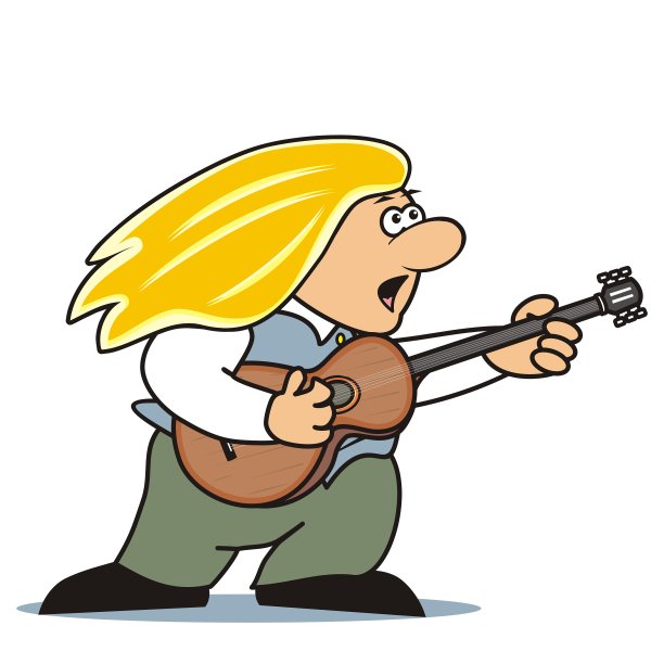 吉他手，歌手，矢量图标图片下载