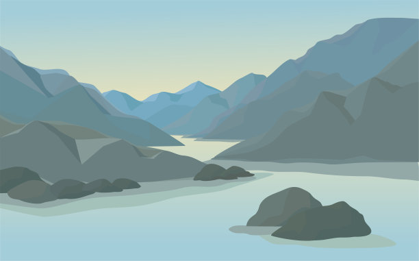 景观插图设置，景观风格扁平化。图片下载