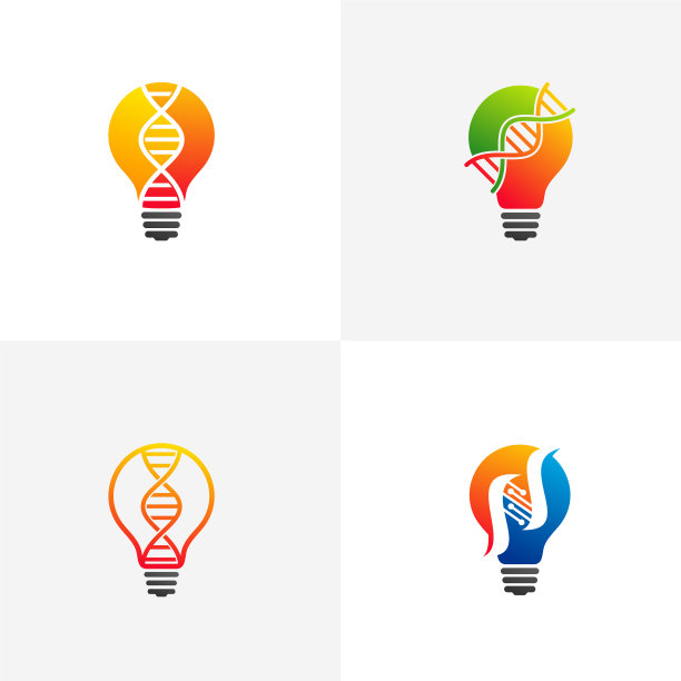 设置灯泡DNA标志模板创意DNA标志图片下载