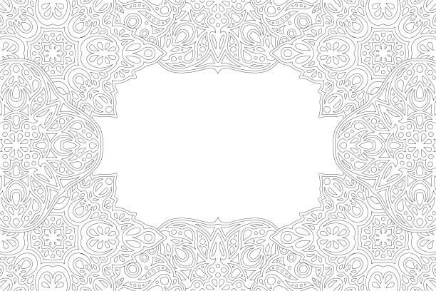 成人着色书艺术与详细的边界图片下载