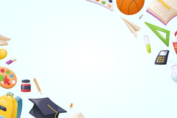 矢量学校卡通模板。框架与办公室和学生用品和文具。图片下载