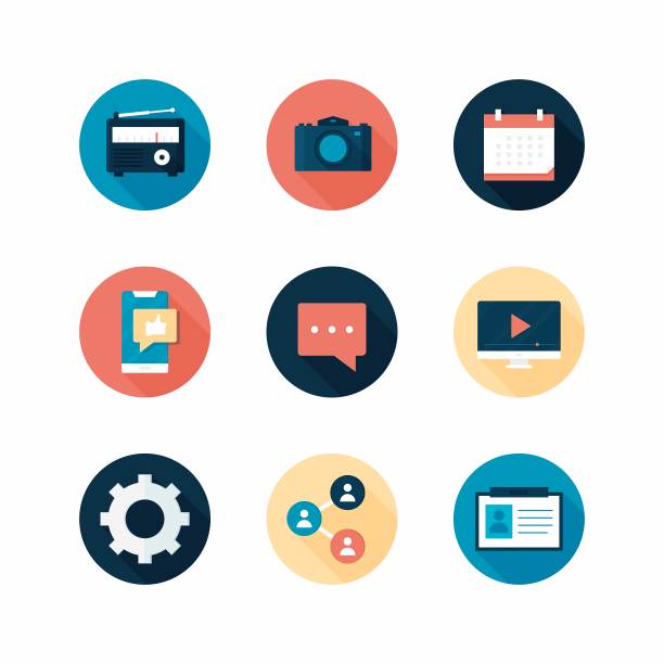 联系平面设计图标集。图片下载