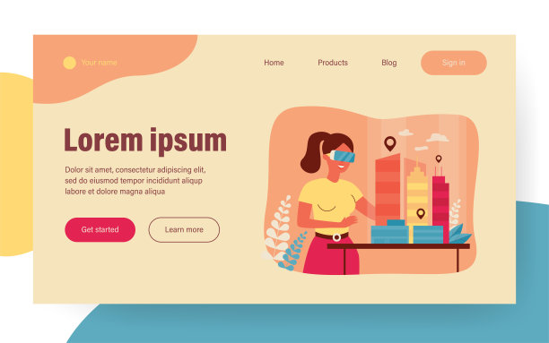 女建筑师工程师建造三维城市模型图片下载