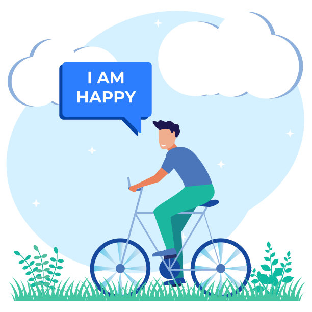 图形卡通人物有趣的自行车图片下载